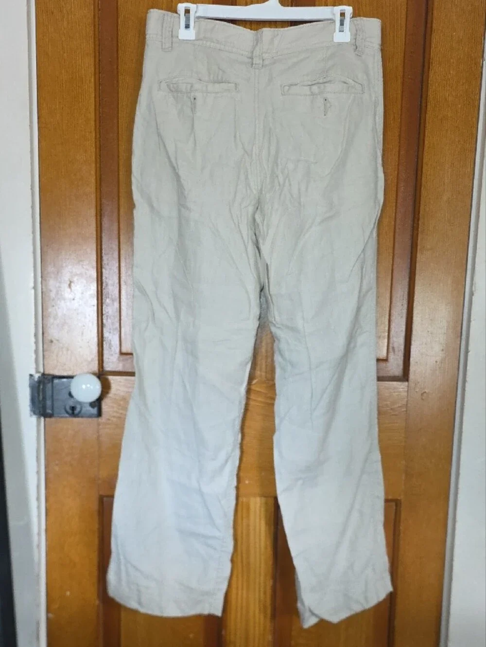 Old Navy Men's Light Beige Drawstring Linen Chinos